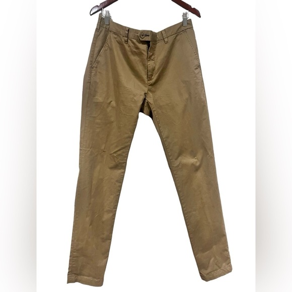 Ted Baker Teds Tall Fit Slim Fit Chino Khaki Brown Pants Mens 34T Career Busines - Picture 3 of 10